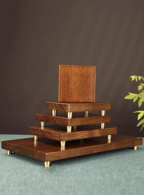 黑胡桃纯实木底座底座花瓶佛像奇石饰品产品架工艺品新中国风木材