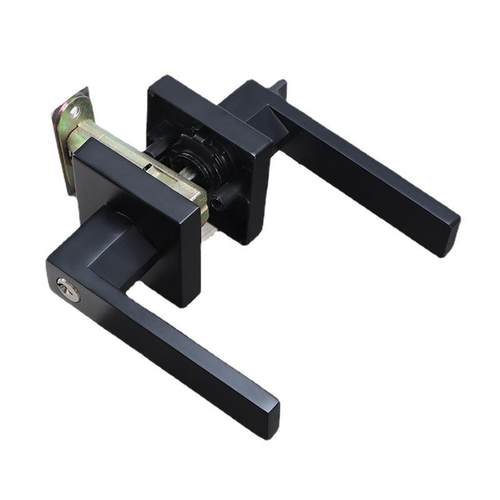 锌合金三杆执手锁卧室房门锁卫生间门锁方形通道执手锁木门把手锁