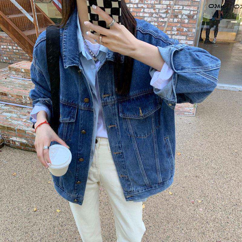 春秋款牛仔外套女高级感超好看休闲百搭宽松显瘦韩版bf慵懒风夹克