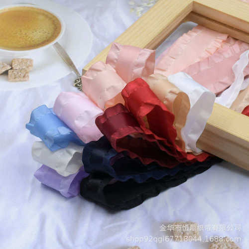 花边手作材料荷叶边织带手工diy发饰鲜花包装材料服装裙边丝带