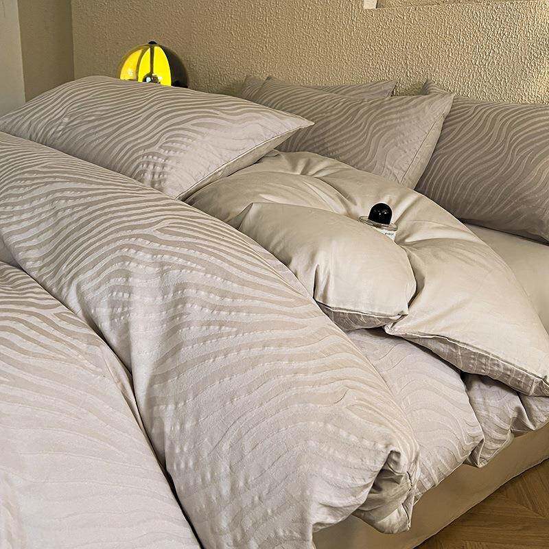 2025新款A类100支50双股全棉磨毛提花套件 1.5m床单款