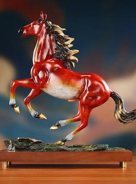 黄铜马到成功摆件《千里马》家居客厅办公室装饰品公司开业礼品