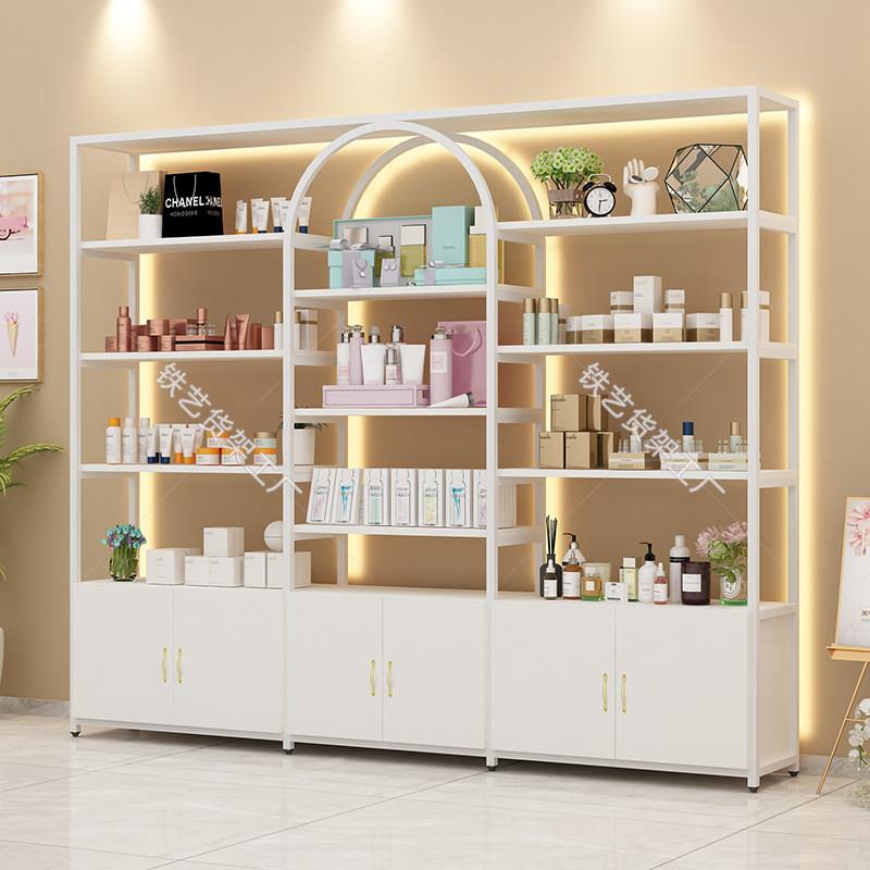美甲店陈列架美容院展示柜美甲油胶化妆品多层带灯多功能置物架子