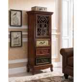 ?柜美式 3321 实木高酒柜客厅手绘储柜走廊复古边门厅柜隔断大物JM