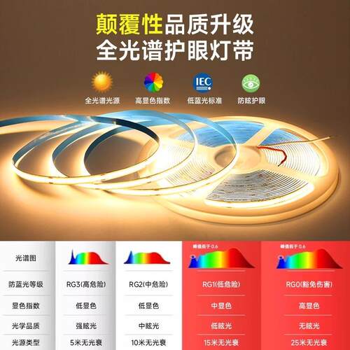 24v自粘背胶柔性线形灯cob低压软灯条灯带超亮led客厅吊顶灯槽软
