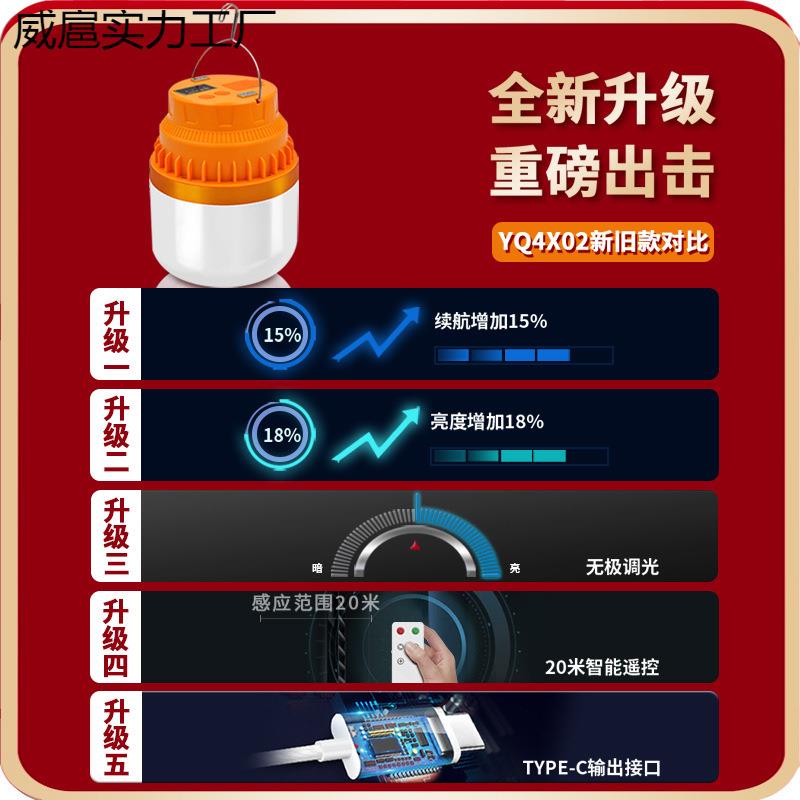 充电照明灯户外露营家用停电应急灯移动式led地摊灯泡夜市摆摊灯