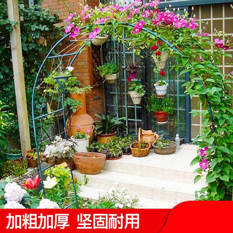 庭院铁艺葡萄引路架拱门花架蔷薇爬藤架子月季丝瓜拱形花支架阳台