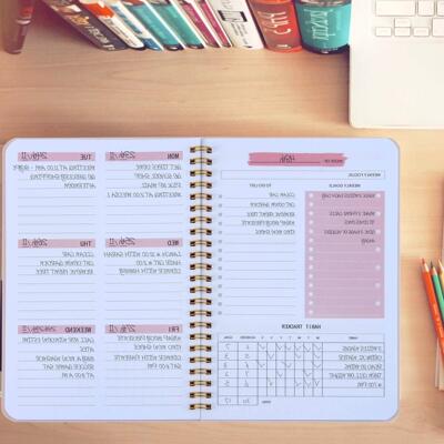 undated A5 Daily Weekly Planner Agenda Notebook Weekly Goal0