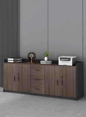 办公室茶水柜文件柜矮柜隔断柜边柜木质收纳柜储物柜子带锁办公柜