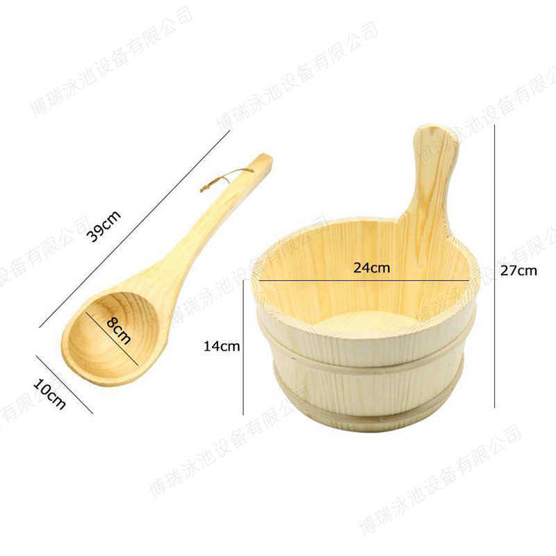 厂家直供 桑拿房配件 4L木桶 桑拿房木桶 汗蒸箱设备木质浴桶木勺