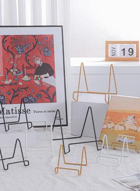 家居照片相框支架工厂金属铁艺支架照片简约创意展示架装饰架