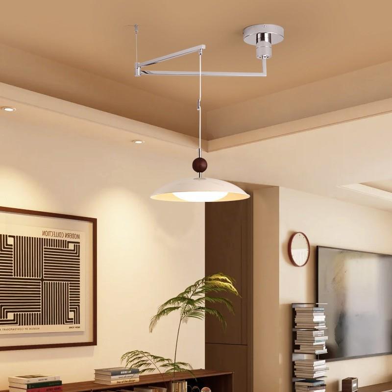 全光谱飞碟移位摇臂餐厅中古风三头吊灯大气吧台诧寂风设计师灯