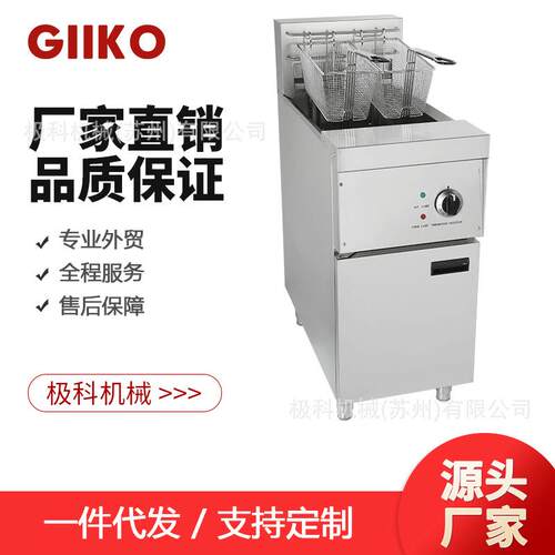 厂家直销单缸双筛立式开口电热炸炉 薯条炉 油炸食品设备