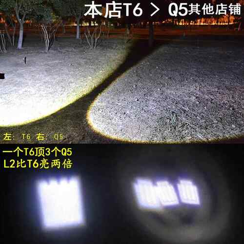 新款可调焦强用光手电筒充电射户外超亮多功远能ed照明防水l家便