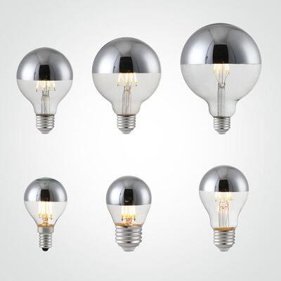 LED半电镀灯泡G45球泡4W泡E14螺旋口台灯E27吊灯光源复古爱迪生