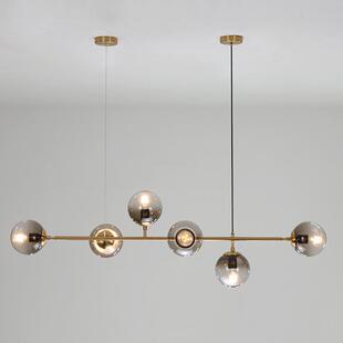 个性 玻璃简约餐厅灯北欧灯具现代魔豆吊灯饭厅led长条灯家居