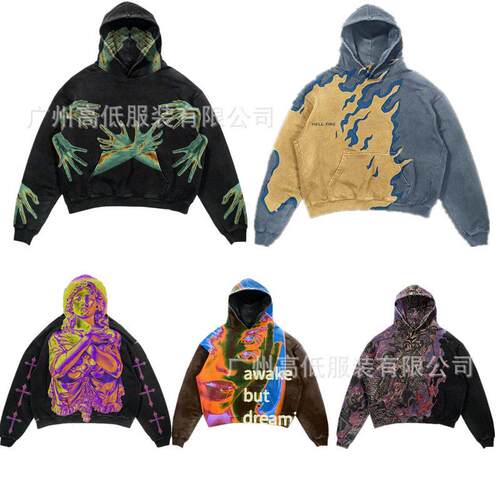 Mens Hoodie Punk Street Wear Korean Style 90s Fashion