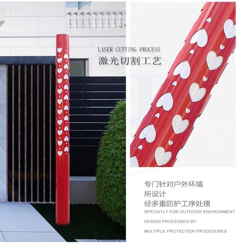 圆形方形割花不锈钢拉丝庭院灯园林小区公园广场户外景观庭院灯