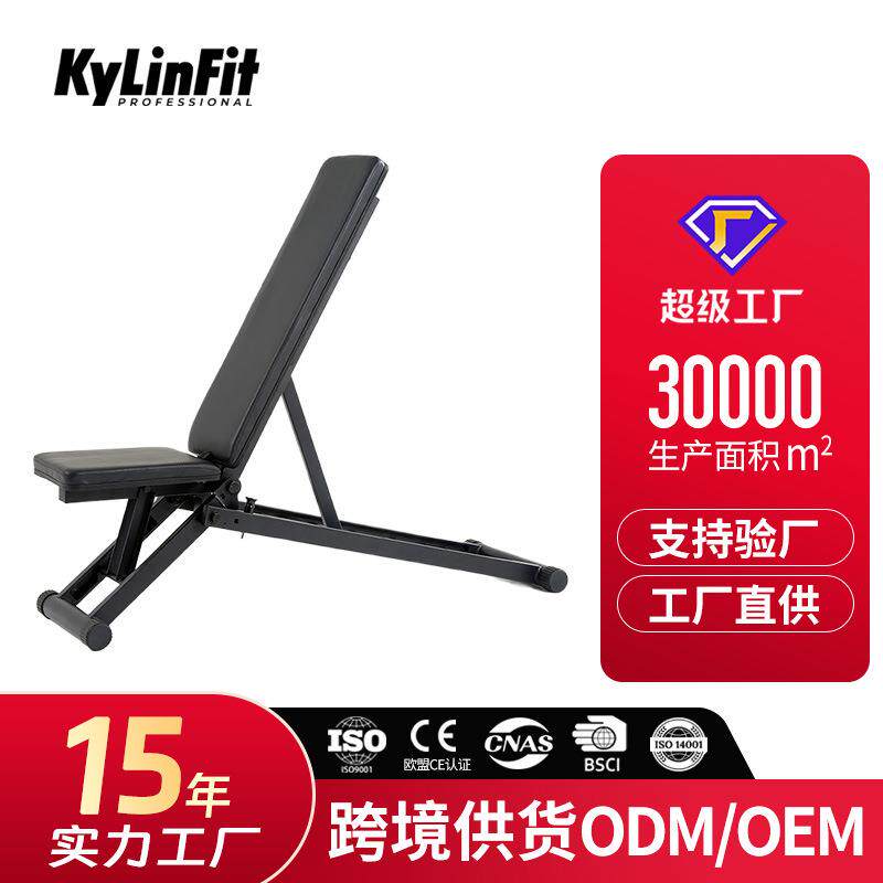仰卧起坐健身椅腹肌板家用飞鸟卧推凳多功能商用可折叠哑铃凳 - 实物图