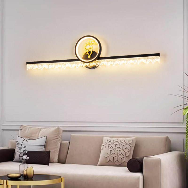 新款简约横装卧室床头灯沙发背景墙高级感茶室客厅装饰画现代壁灯