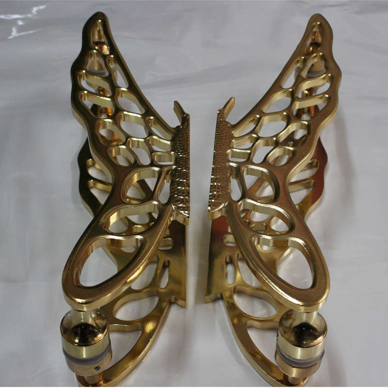 蝴蝶大门拉手玻璃门拉手把手门拉手现代艺术雕刻拉手仿古金色拉手