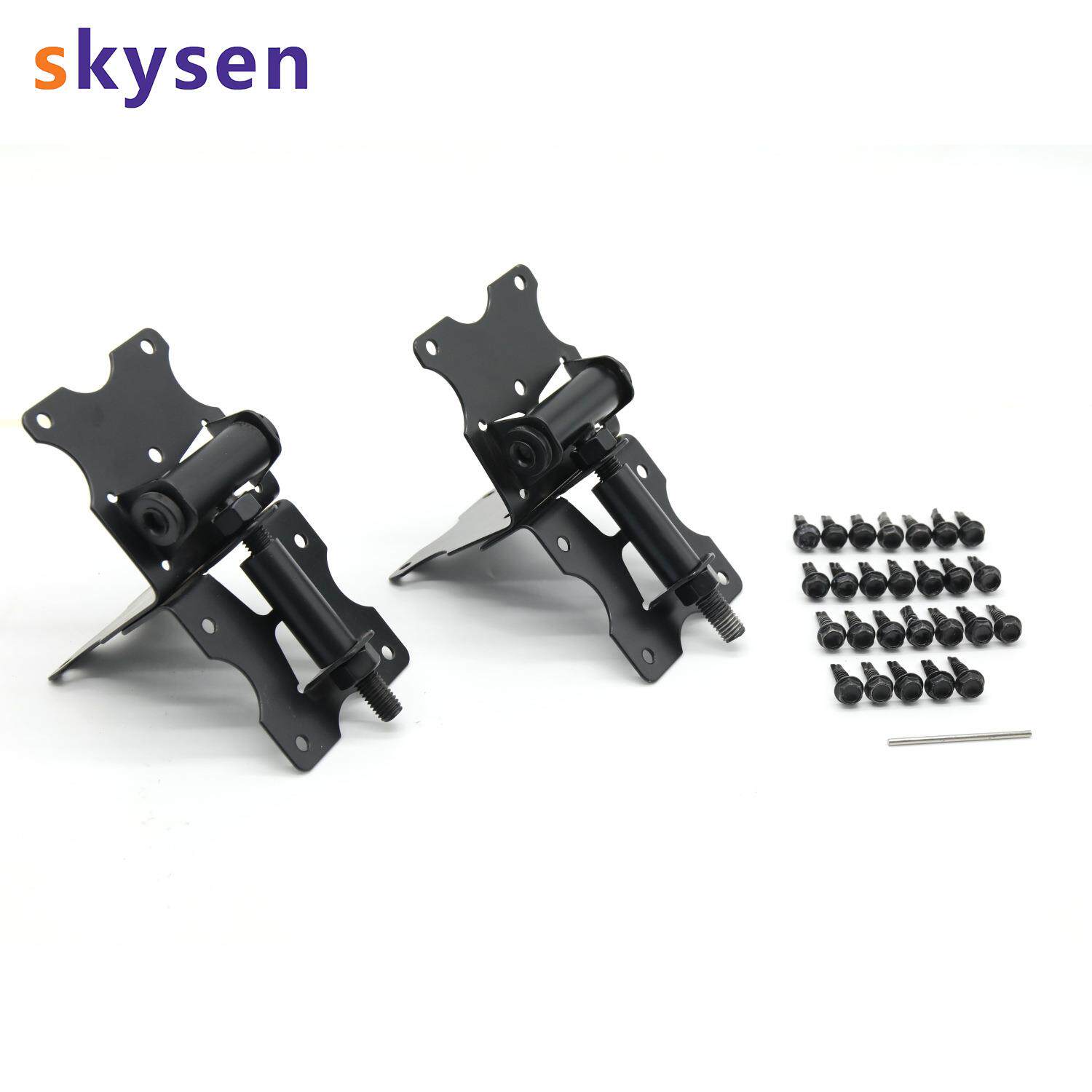 不锈钢篱笆铰链花园门木门合页栅栏门合页PVC护栏铰链带弹簧可调