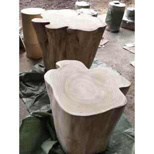 斯堪 饰品根雕凳木制码 头换鞋 凳客 纳维亚实木圆凳原木树桩木桩装