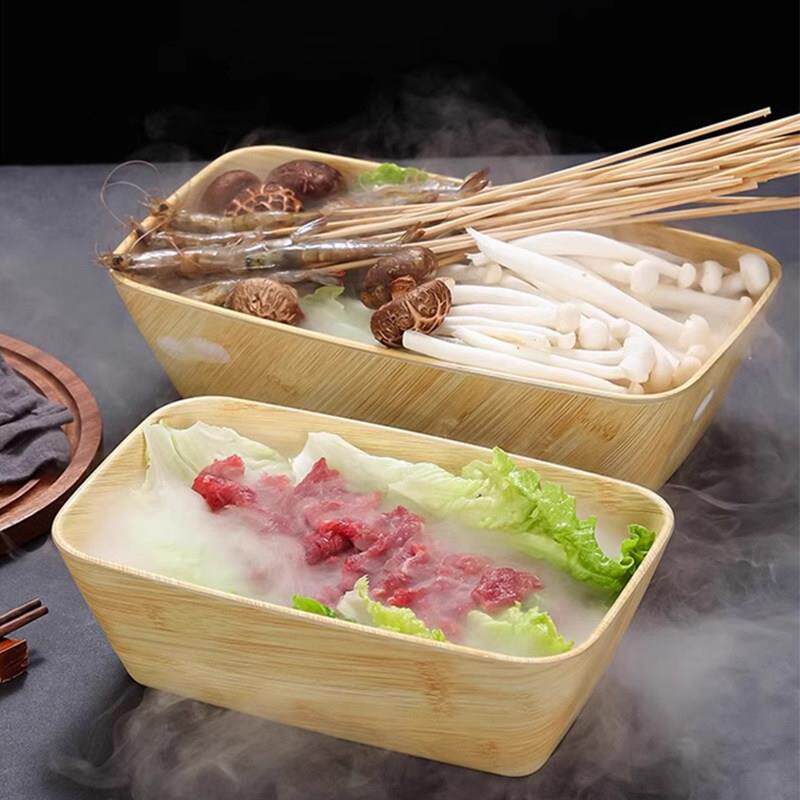 火锅店专用菜盘展示长方形密胺仿瓷深盘麻辣烫摆菜大盆子商用餐具