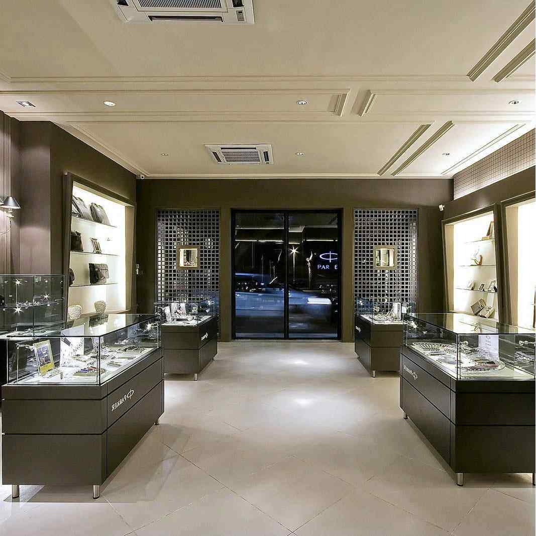 轻奢珠示柜弧形木XXL-SX-1玻璃组合宝实首饰货柜整店设计古玩名展