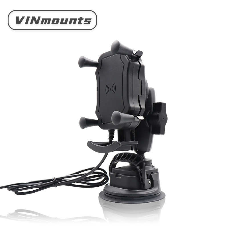 防抖越野车载X型无线充球头支架苹果安卓15W通用无线充X夹手机夹