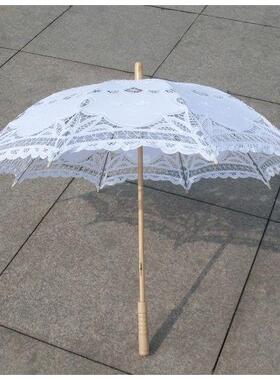 晴雨蕾丝花复FXI古工丝艺伞伞创意舞伞个边性新娘白色蕾伞