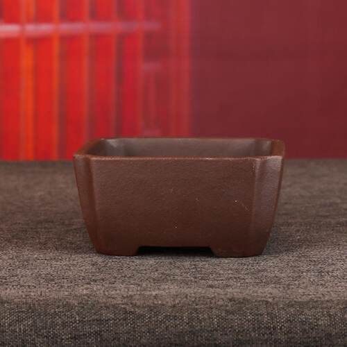 ZSS23张治诚精品半手工紫砂复古四方简约盆景透气吸水养花利器
