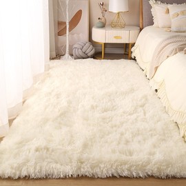 北欧ins丝毛少女卧室床边地毯长毛绒家用客厅沙发房间地毯