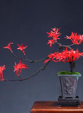 摆件新中式客厅玄关装饰品办公室仿真迎客松绿植桌面造景酒店家居