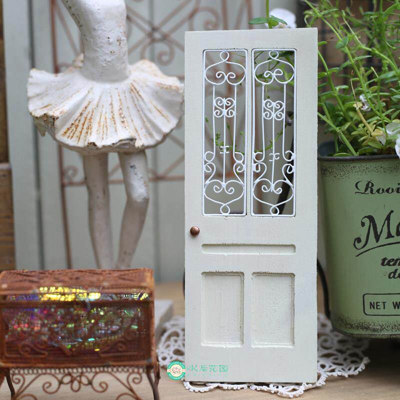 迷你微缩娃娃屋手作微缩铁艺木门园艺杂货摆件可爱迷你门19*7