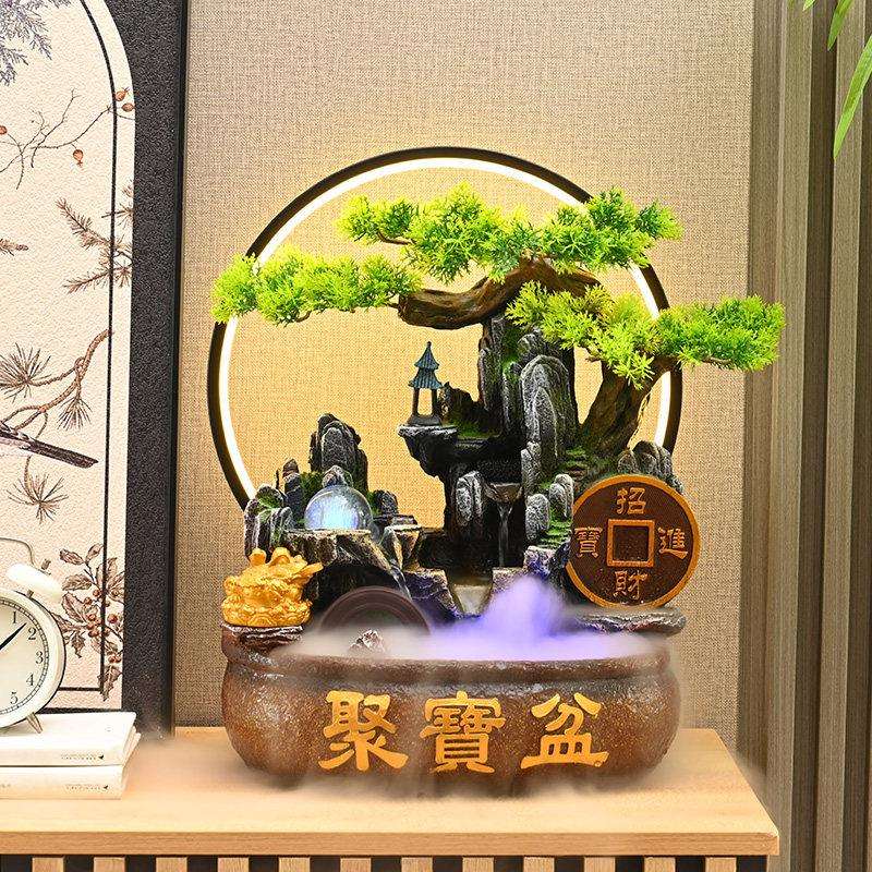 新中TBM式风水轮循环水金蟾财流招水摆件公乔室客厅迁开业装饰办