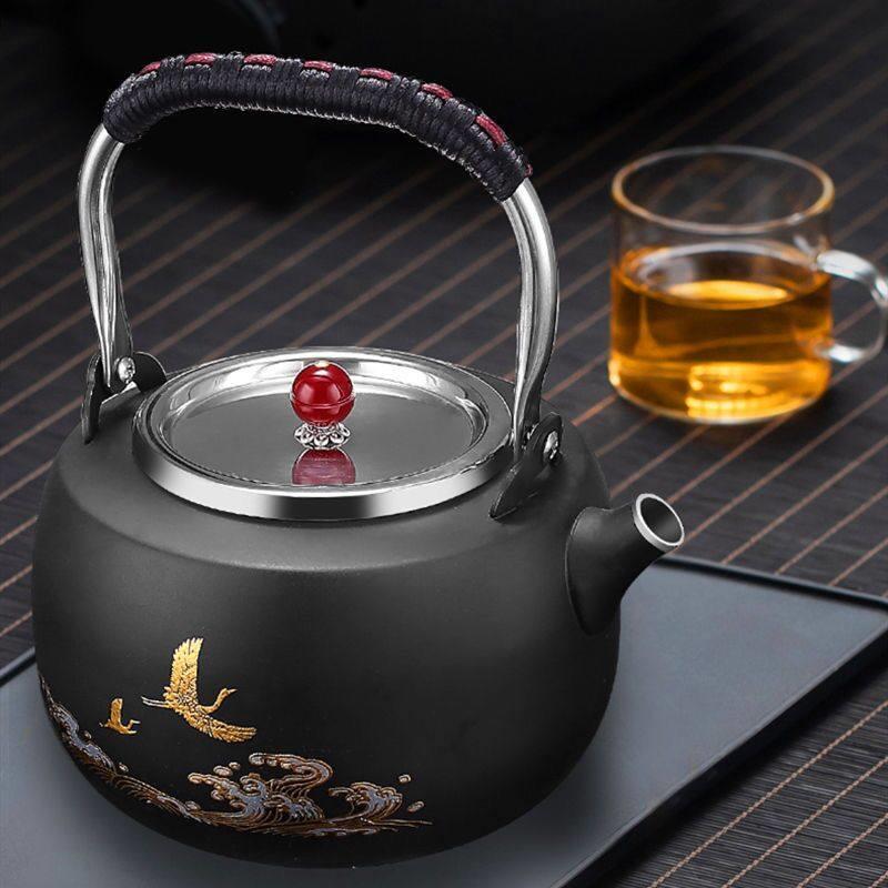 功夫茶具316不锈钢平底壶电磁炉专用烧水壶家用电陶炉煮茶壶套组