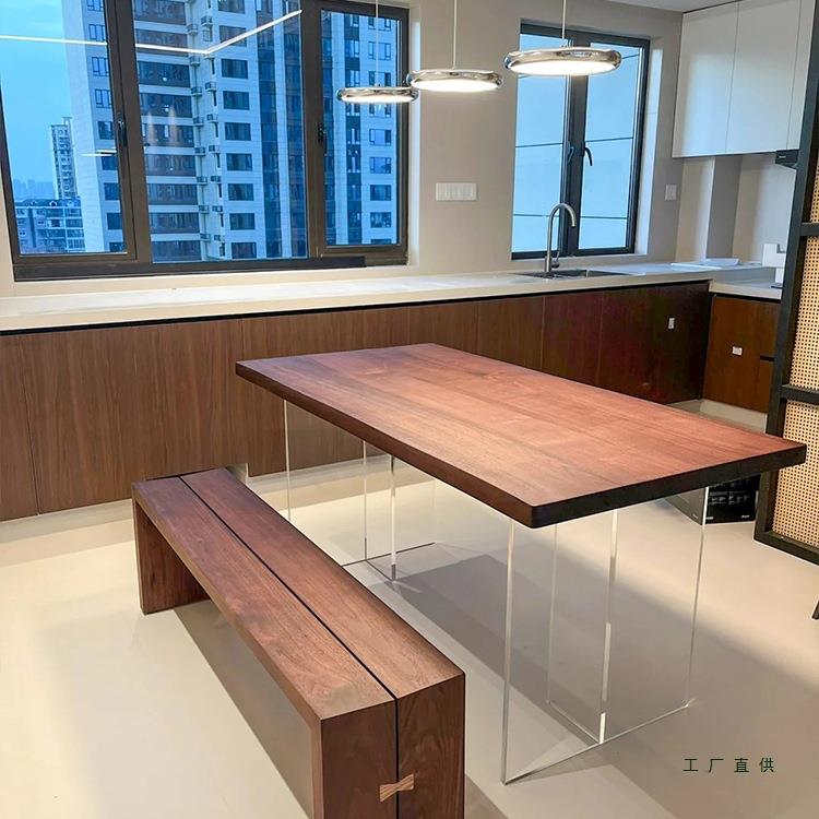 北美黑胡桃木板原木桌板南美整板茶桌餐桌边柜大板台实木大板定