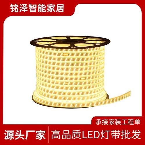 led灯带户外防水220v亮光家用客厅吊顶工程三色装饰室外暖带灯条
