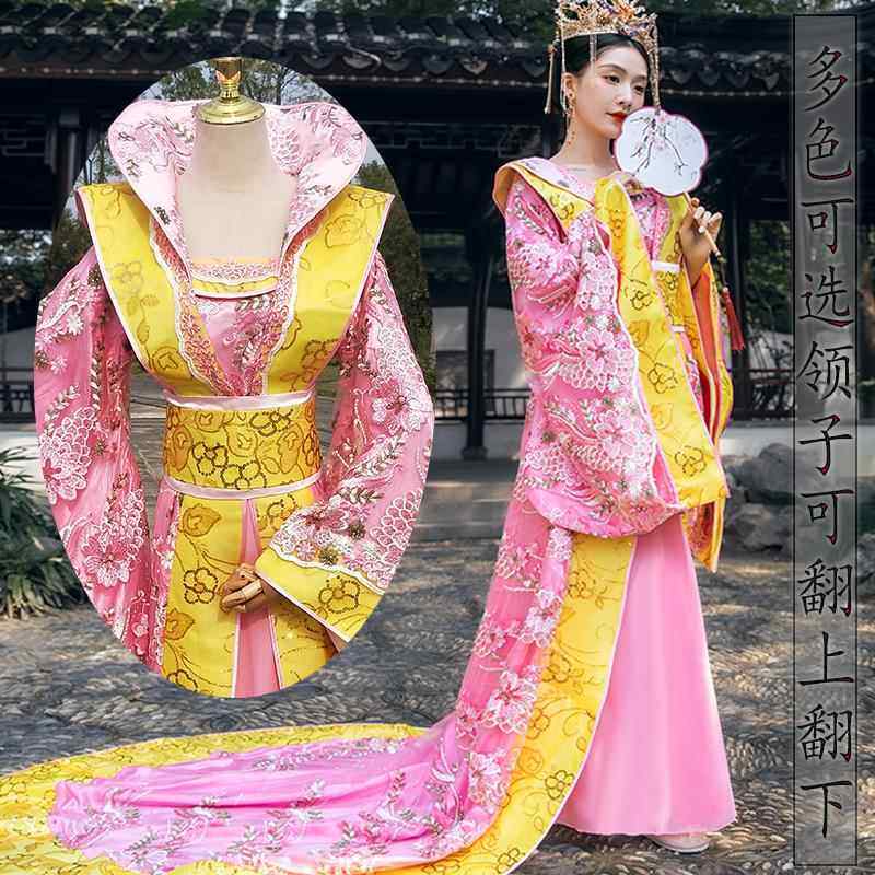 高档大码成汉人女2025新廷款唐装女装服拖尾演出服宫国潮中国风