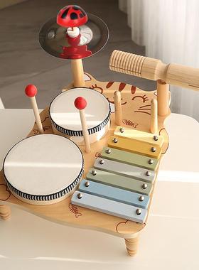 高档pring玩buds多功能木质子S鼓音乐台架男女儿童音乐启蒙早教益