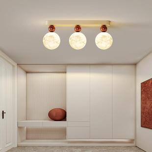 走廊过道灯吸顶灯圆球北欧奶油风led月球现代简约入户玄关阳台灯