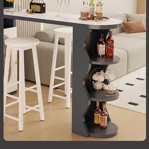 368奶油风岩板吧台家客厅断用简餐厅酒柜餐隔边一约体柜子靠墙玄