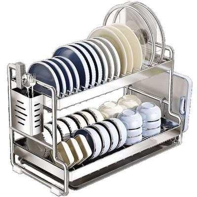304不锈钢碗碟收纳架厨房多功能置物架放碗筷收纳架碗盘沥水碗柜