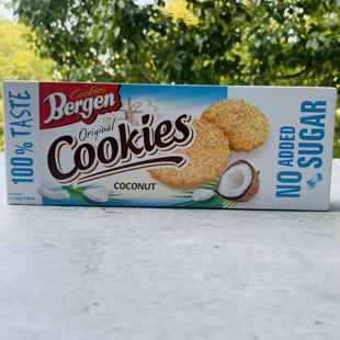 Bergen cookies波兰进口无蔗糖椰丝曲奇饼干130g