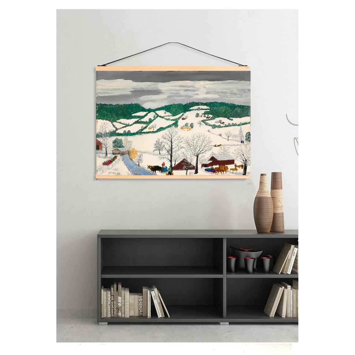 摩西奶奶小清新风景挂画美式田园餐厅正方形卧室治愈系装饰画壁画图片