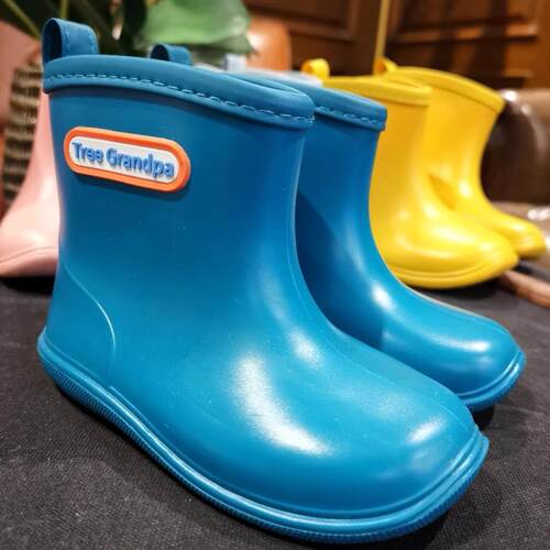 新简约轻便大树爷爷雨鞋男女小学生防滑中筒可爱幼儿园防水鞋雨靴