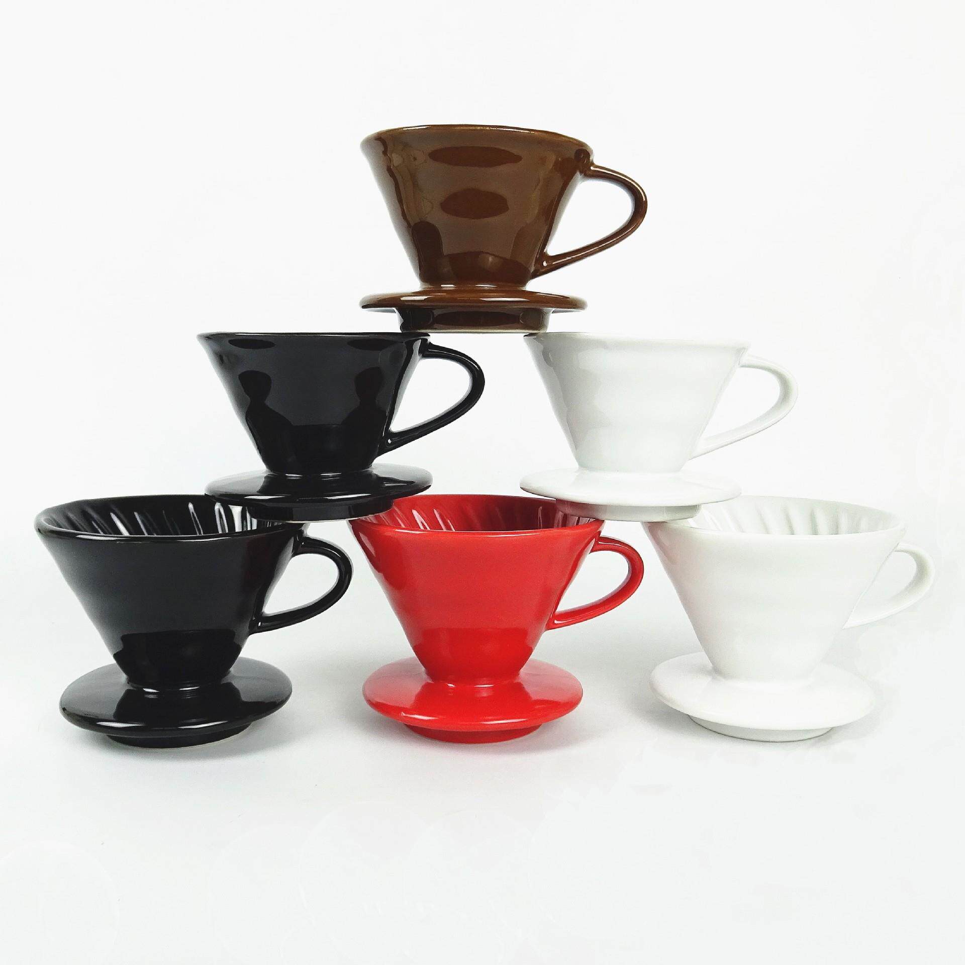陶瓷手冲咖啡滤杯 V60锥形过滤器 咖啡器具套装
