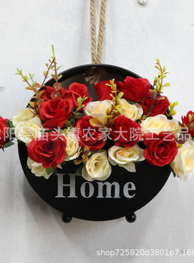 批发美式壁挂花篮花篮装饰摆件