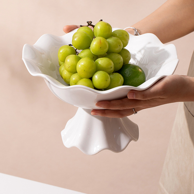 果盘客厅茶几家用2025新款陶瓷果篮干果盘轻奢高端零食盘商用餐具